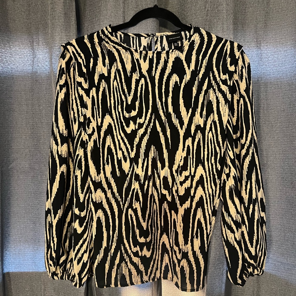 Who What Wear Monochrome Abstract Blouse